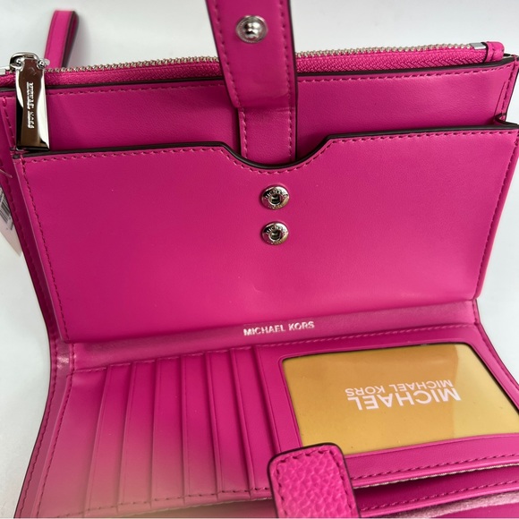 Michael Kors Hot Pink Multifunctional Wallet Wristlet NWT - Picture 8 of 12